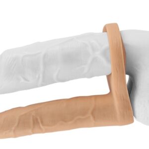 Double gode Cockring - 14 x 2.8 cm Flesh